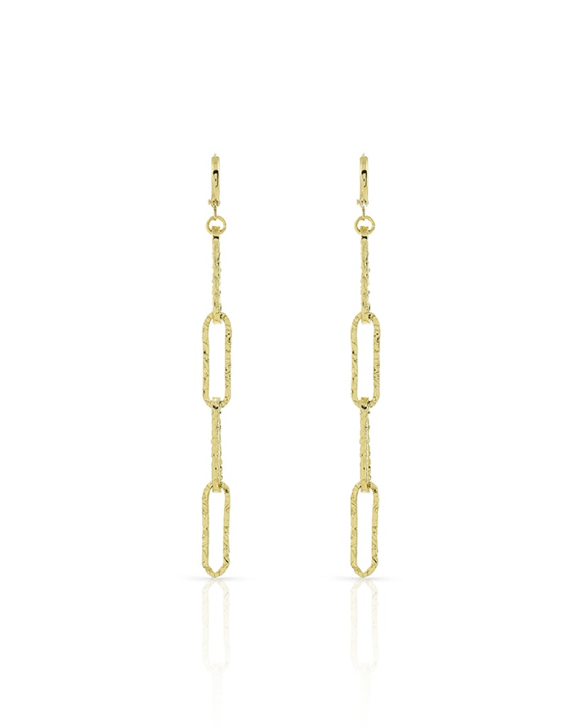 Orecchini Unoaerre Paper Clip in bronzo dorato 1650