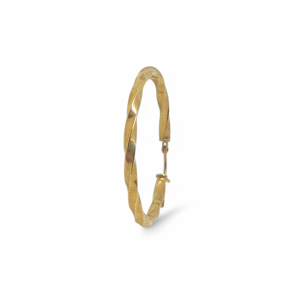 Orecchini a Cerchio in Oro 9kt 375 Design Intrecciato e Luminoso