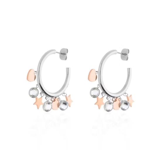 Orecchini a cerchio Lady Chic Wow Acciaio Bicolore