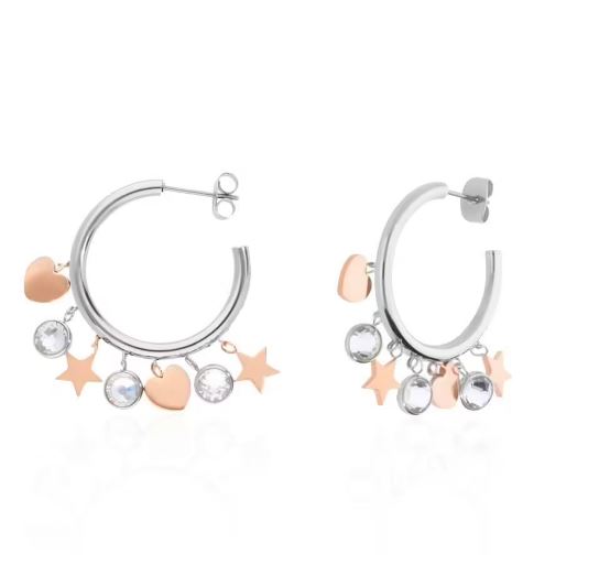 Orecchini a cerchio Lady Chic Wow Acciaio Bicolore