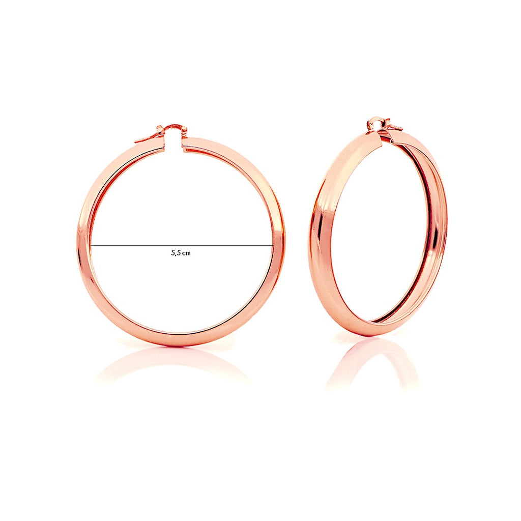 Orecchini a cerchio maxi in bronzo dorato rosa Unoaerre donna 1796