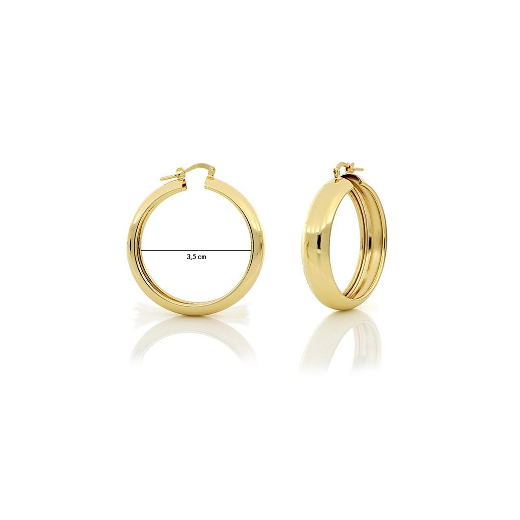 Orecchini a cerchio mini Unoaerre  in bronzo dorato 1800