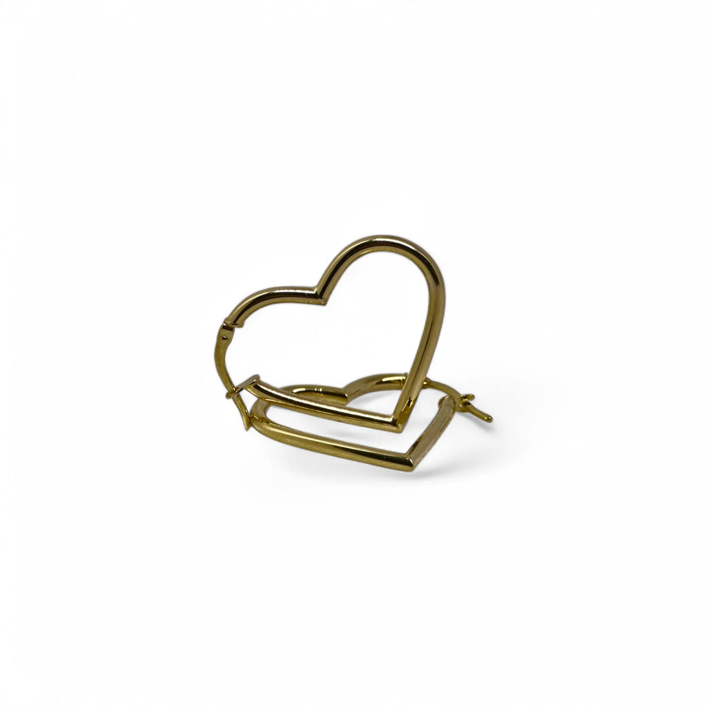 Orecchini a forma di cuore donna in oro giallo 9 kt