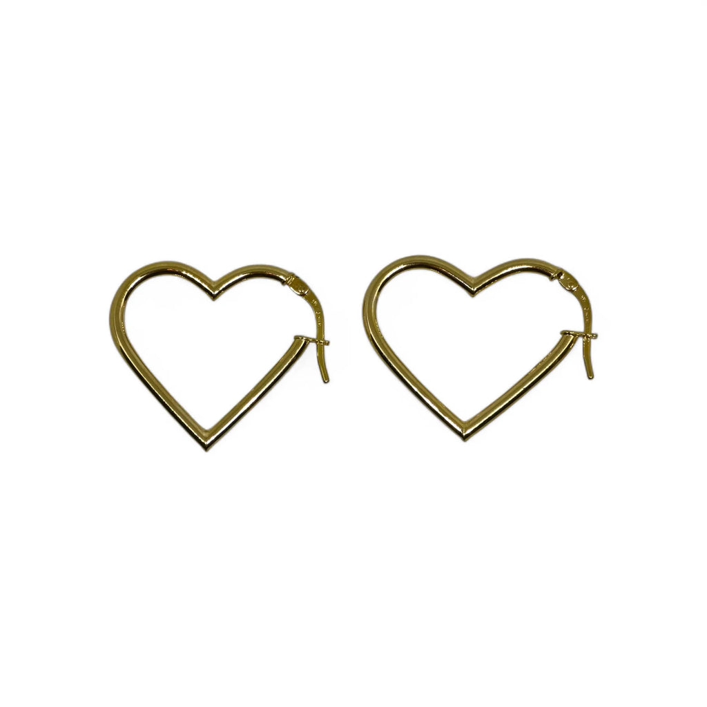 Orecchini a forma di cuore donna in oro giallo 9 kt