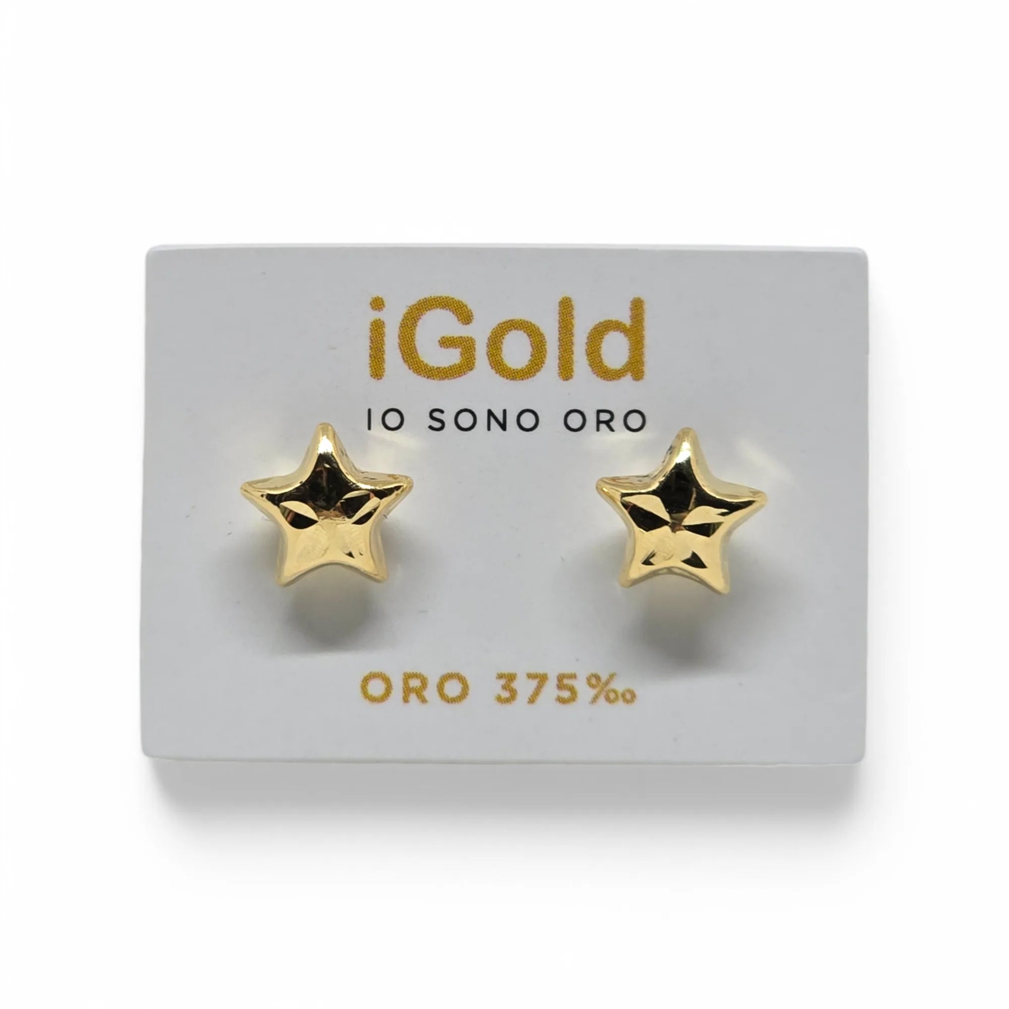 Orecchini a lobo donna con stella in oro giallo 9kt