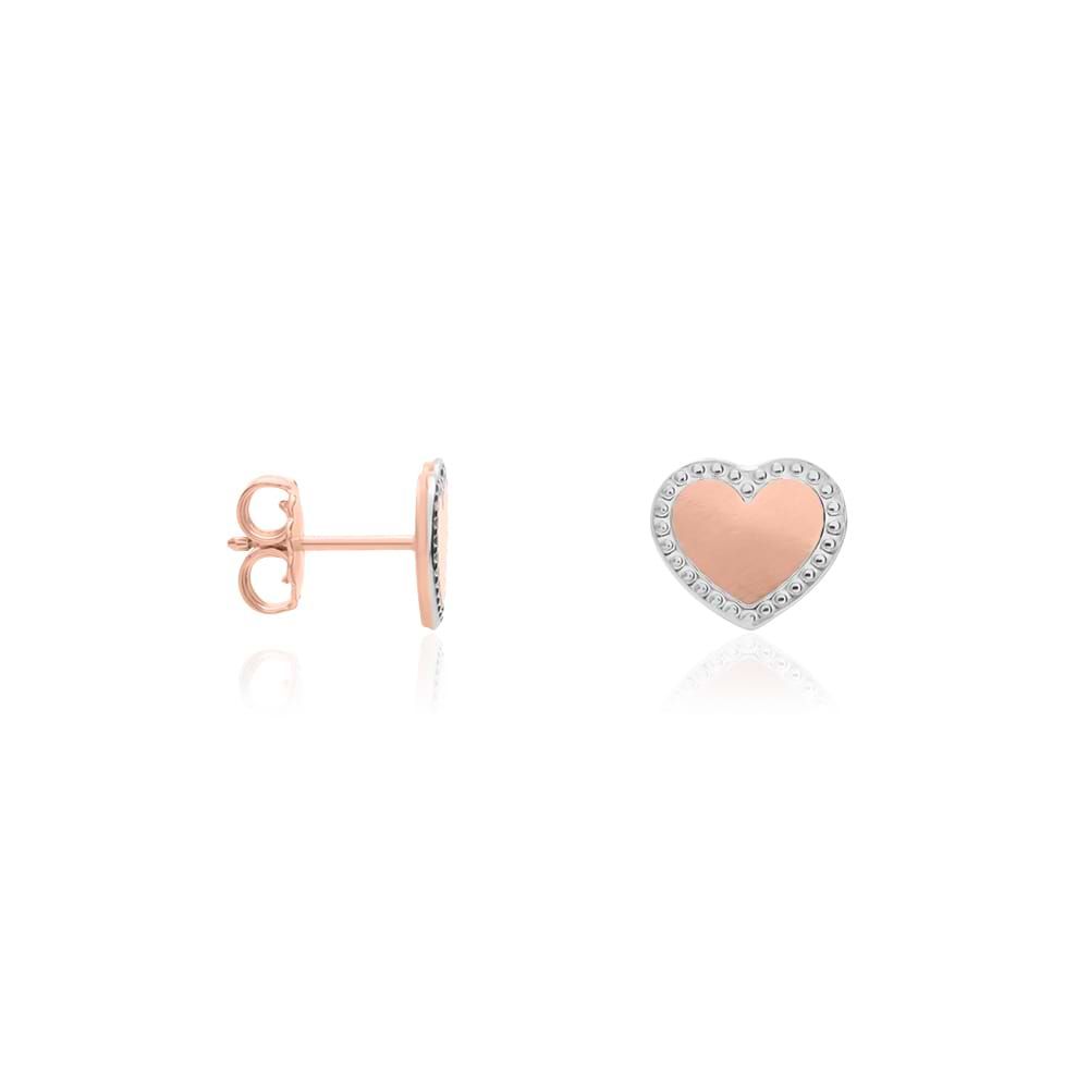 Orecchini a lobo in bronzo rosato forma cuore
