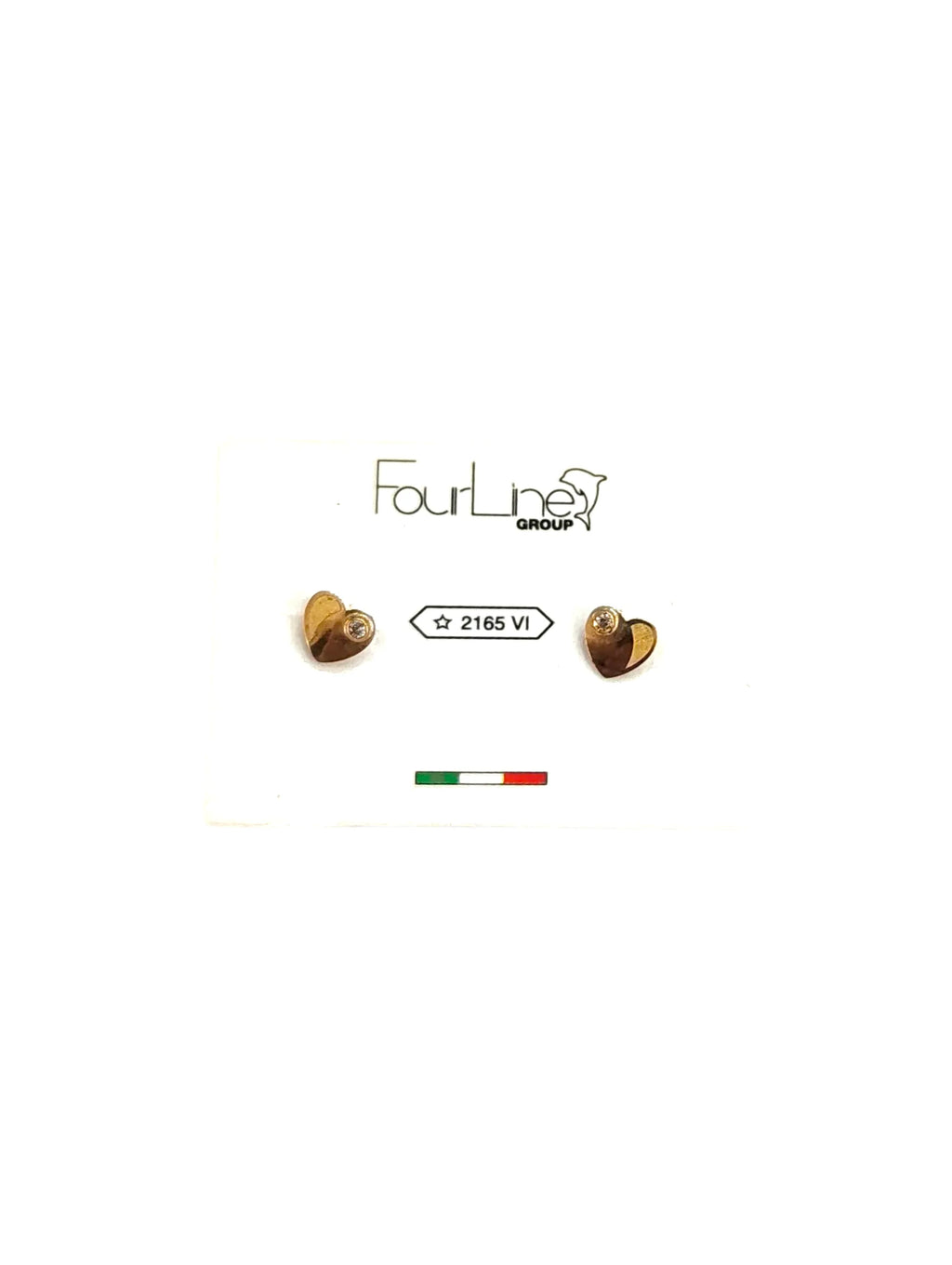 Orecchini bambina a cuore in oro giallo 9 carati
