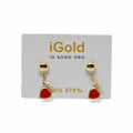 Orecchini bambina in Oro Giallo 9kt 375 con cuore pendente