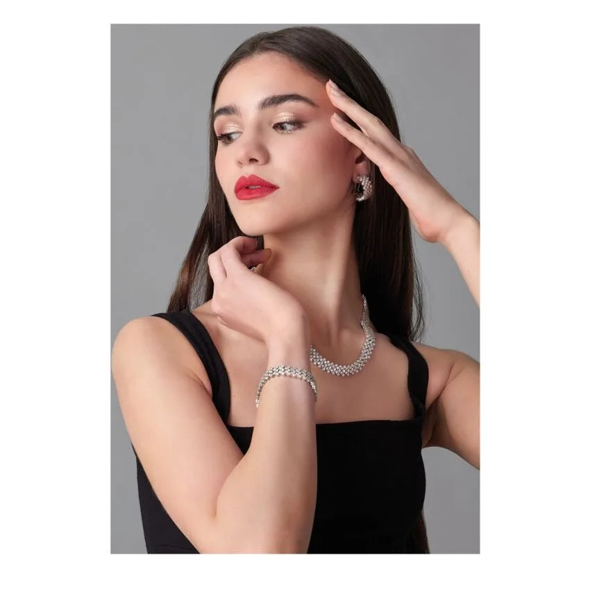 Orecchini cerchio donna Ottaviani con zirconi bianchi