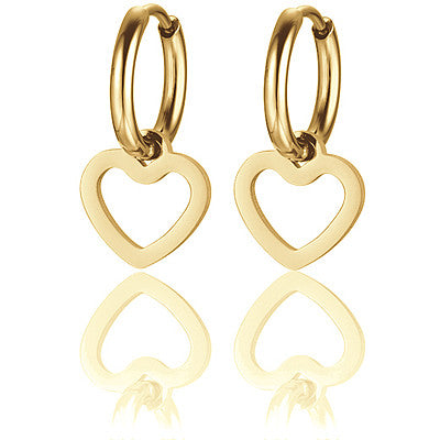 Ohrringe Herz goldener Edelstahl Damen Schmuck Luca Barra ok1135