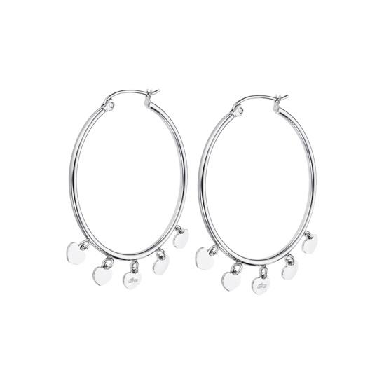 Orecchini donna Lotus style in acciaio a cerchio con pendenti ls2178-4/1