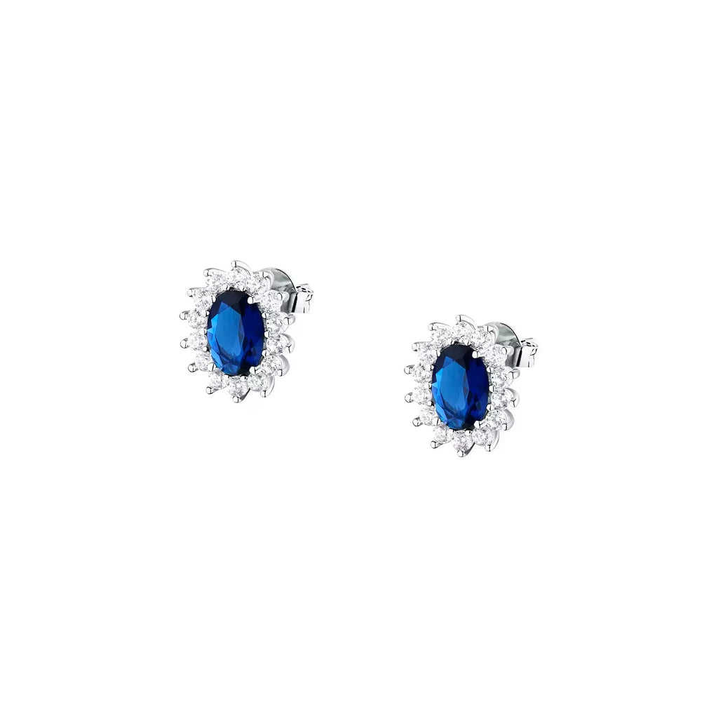 Morellato Damen-Ohrringe aus Silber mit blauem Stein SAIW285