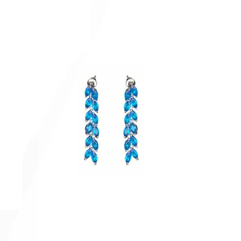 Orecchini donna Ottaviani con zirconi blu lunghi