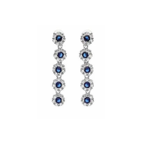 Orecchini donna Ottaviani con zirconi blu lunghi