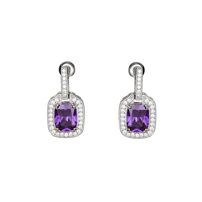 Orecchini donna Ottaviani con zirconi viola