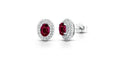 Damen-Ohrringe Pg Schmuck aus 18 Karat Weißgold mit Diamanten und Rubin ormamboo/1r