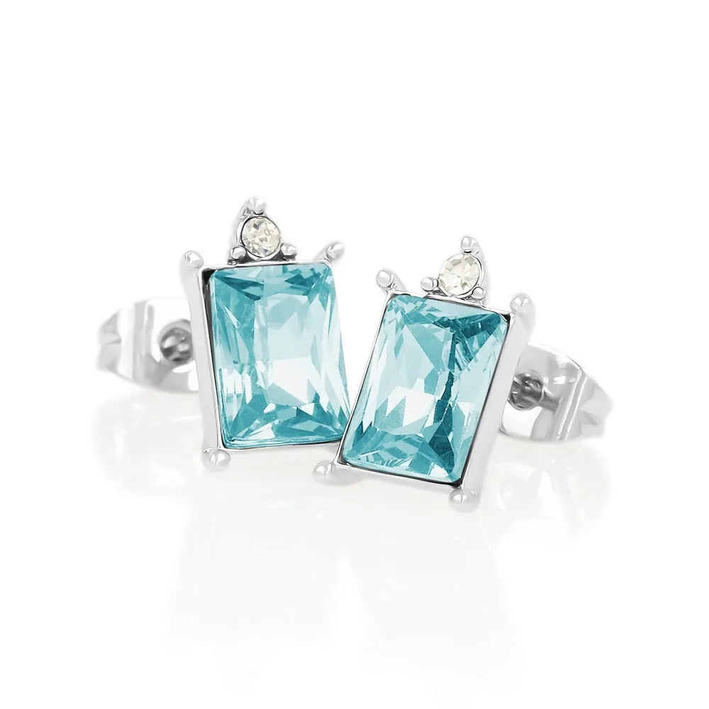 Orecchini donna Stroili a lobo punto luce con Cristallo azzurro