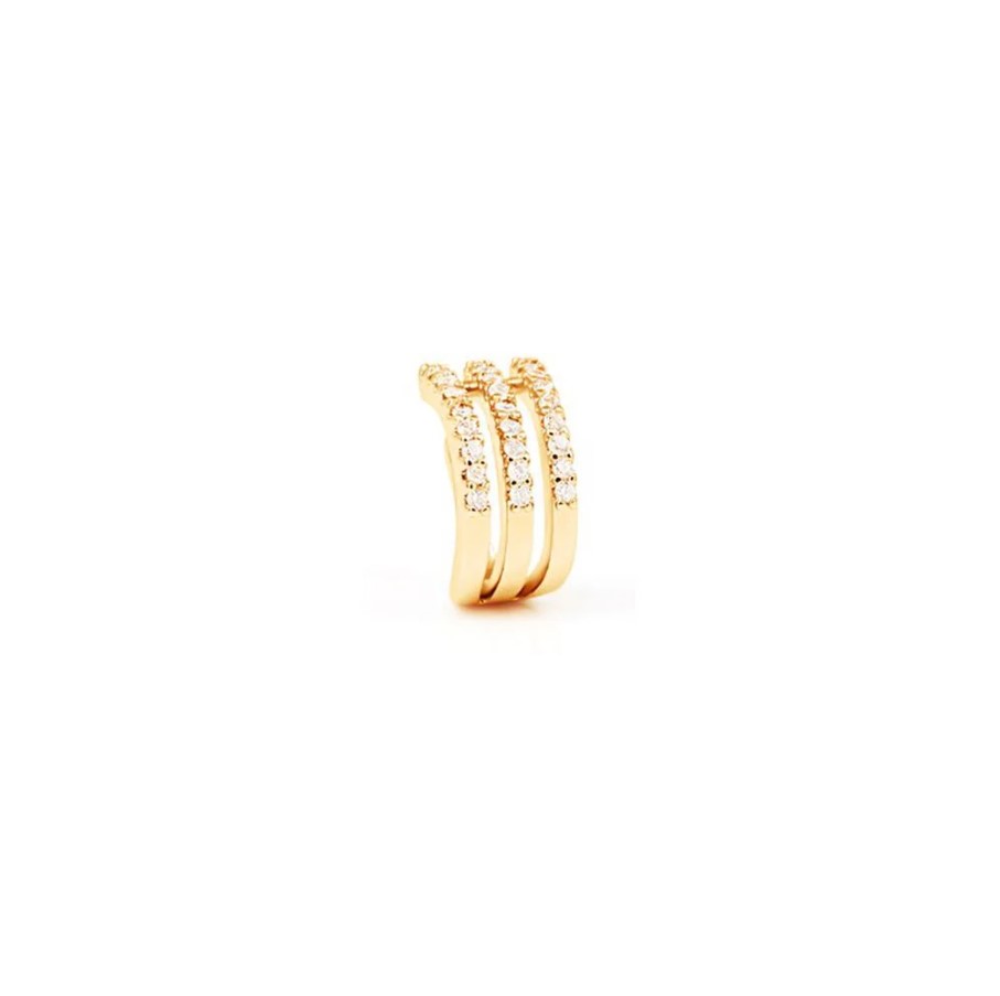 Orecchini donna Stroili ear cuff romantic shine in metallo dorato e cristalli 1683811
