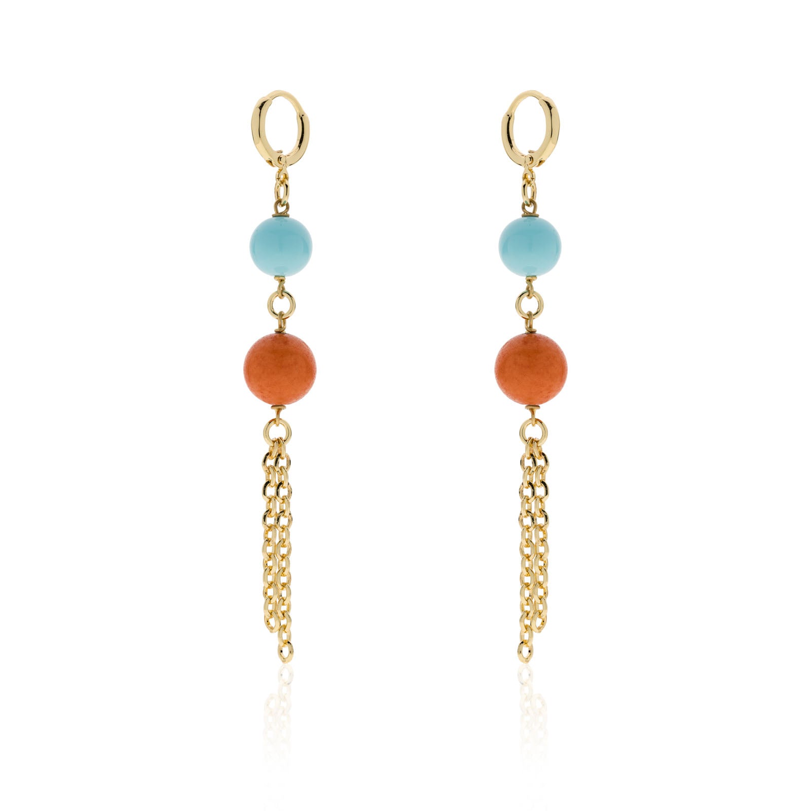 Orecchini donna Unoaerre con perle corallo e turchese 2313