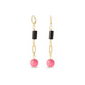 Orecchini donna Unoaerre pendenti con sfere rosa in bronzo 2561