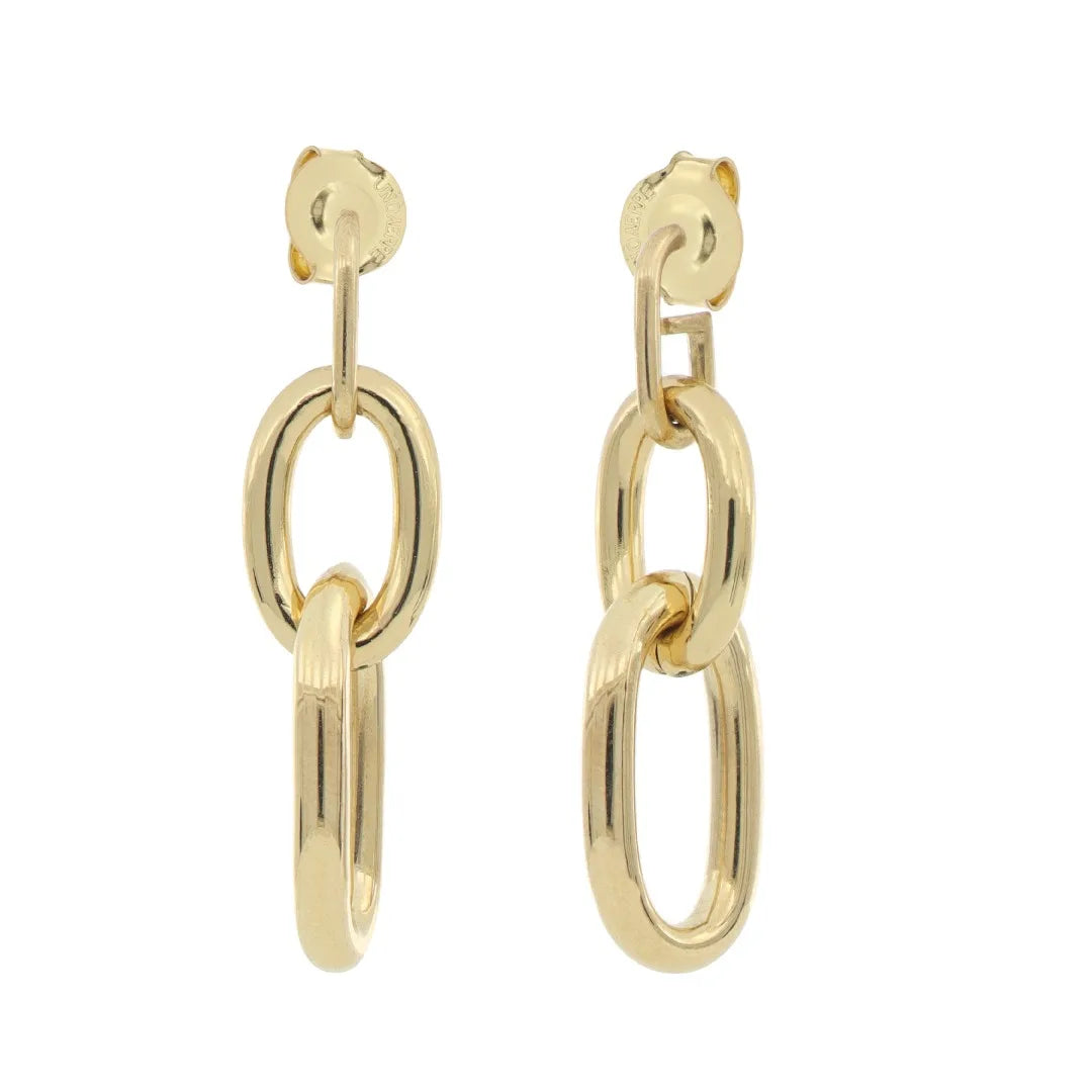 Orecchini donna Unoaerre pendenti in bronzo dorato 1951