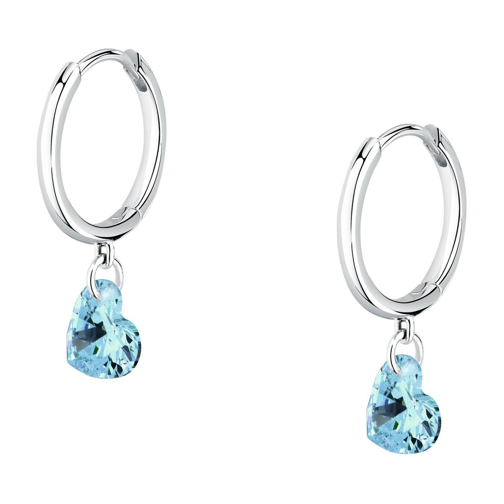Orecchini donna argento Le petite story con cuore pendente azzurro lps01awv09