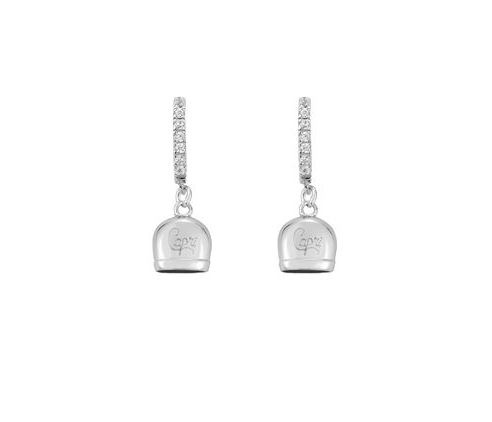 Ohrringe für Damen mit Glücksglöckchen aus 925er Silber und Zirkonia