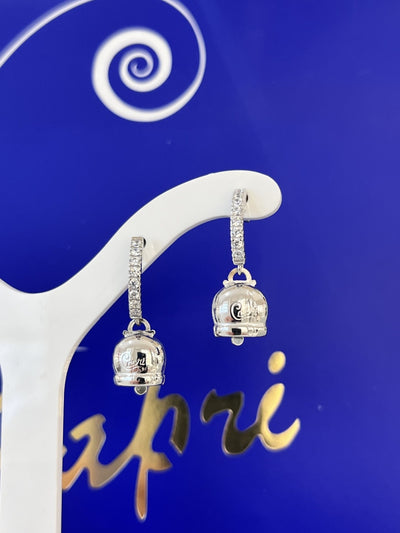 Boucles d'oreilles femme clochette de la chance Capri en argent 925 avec zircons