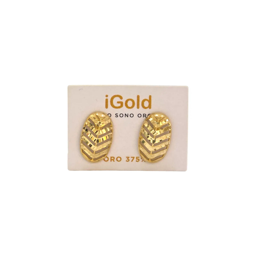 Orecchini donna effetto foglia in oro 9 carati 375