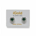 Orecchini donna forma cuore con pietra verde in oro bianco 9 kt