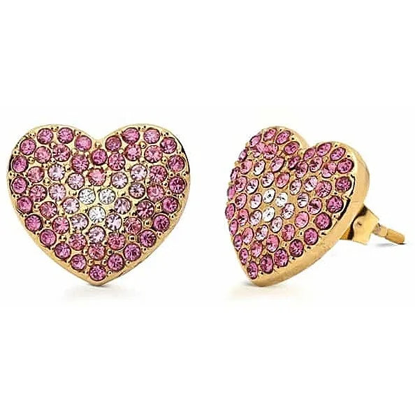 Orecchini donna in acciaio con cuori zirconati rossi OPSOR-831