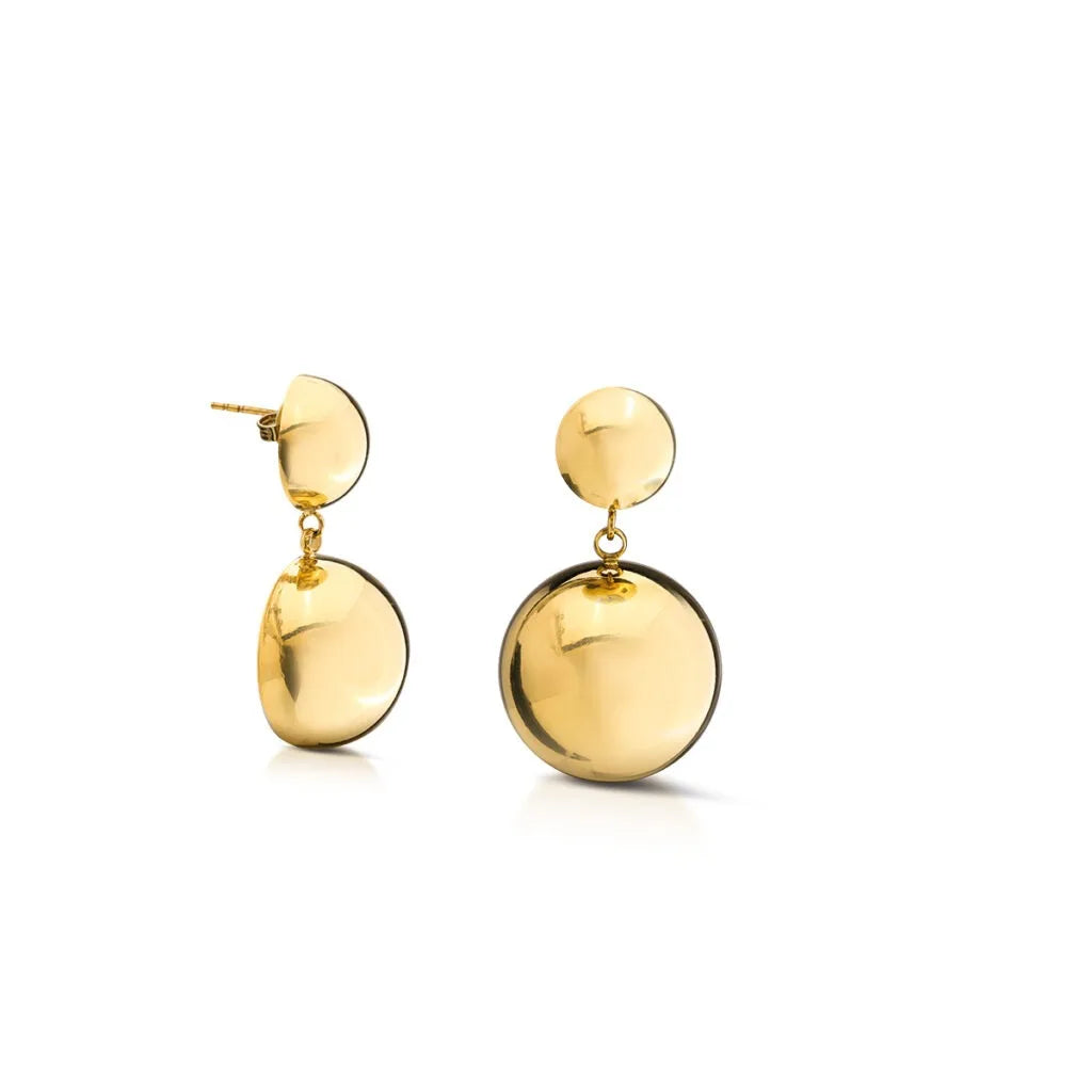 Orecchini donna in acciaio con doppia sfera OPSOR-841