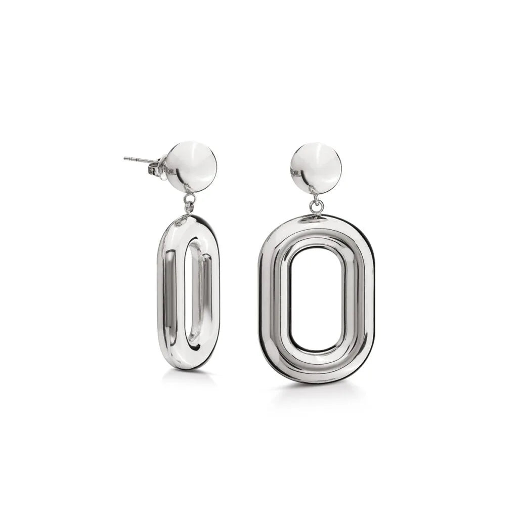 Orecchini donna in acciaio con ovali pendenti OPSOR-836