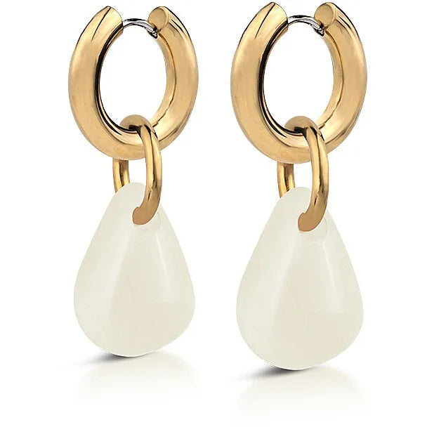 Orecchini donna in acciaio con pietra bianca Ops Objects opsor-821