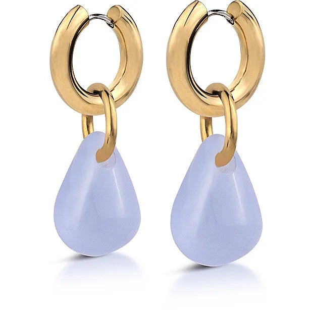 Orecchini donna in acciaio con pietra blu Ops Objects opsor-823