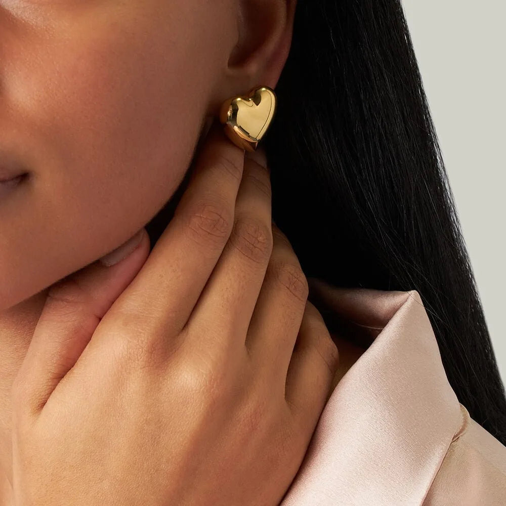 Orecchini donna in acciaio dorato a forma di cuore Stroili