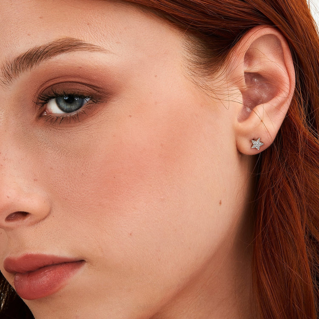 Damenohrringe Le petite story aus Silber mit Zirkonia-Sternen lps01awv19