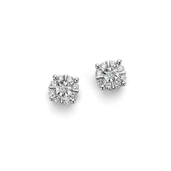 Orecchini donna in oro 9kt con diamanti oof12408