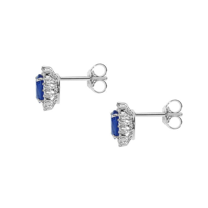 Orecchini donna in oro bianco diamanti e zaffiro gioielli Comete orb 1022