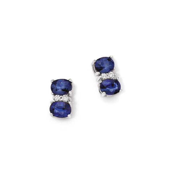 Damenohrringe aus Gold und Diamanten mit blauen Saphiren Kollektion Luce 149 Linie Iride – DonnaOro dhoz9837.002