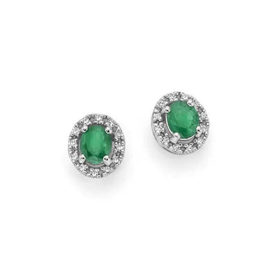 Damenohrringe in Gold, Marke DonnaOro, Diamanten und Smaragde – DHOE9854.012