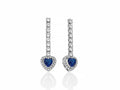 Orecchini donna kiara in acciaio con cuore blu kerd2053b