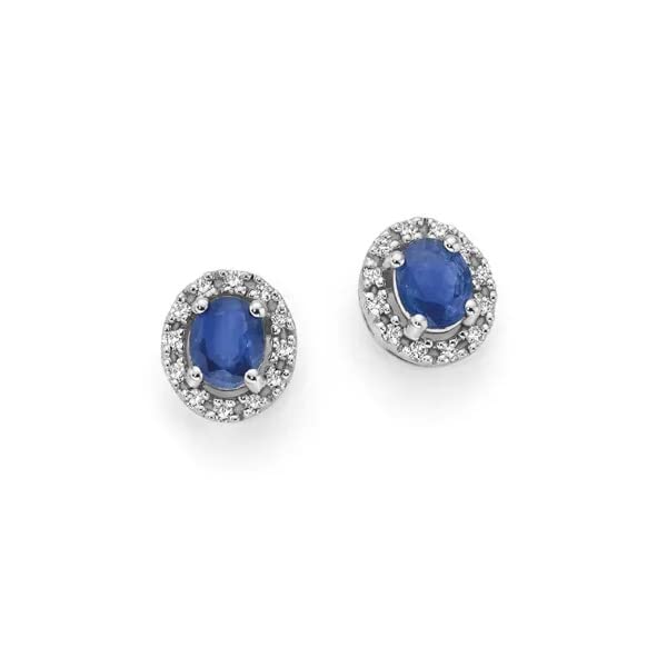 Orecchini donna marchio Donnaoro in oro bianco diamanti e zaffiro blu DHOZ9854.012