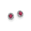 Orecchini donna marchio Donnaoro in oro bianco e diamanti con rubino rosso DHOR9854.012