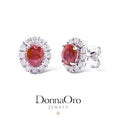 Orecchini donna marchio Donnaoro in oro con Rubini Ct 1.20 e diamanti lor10095.008