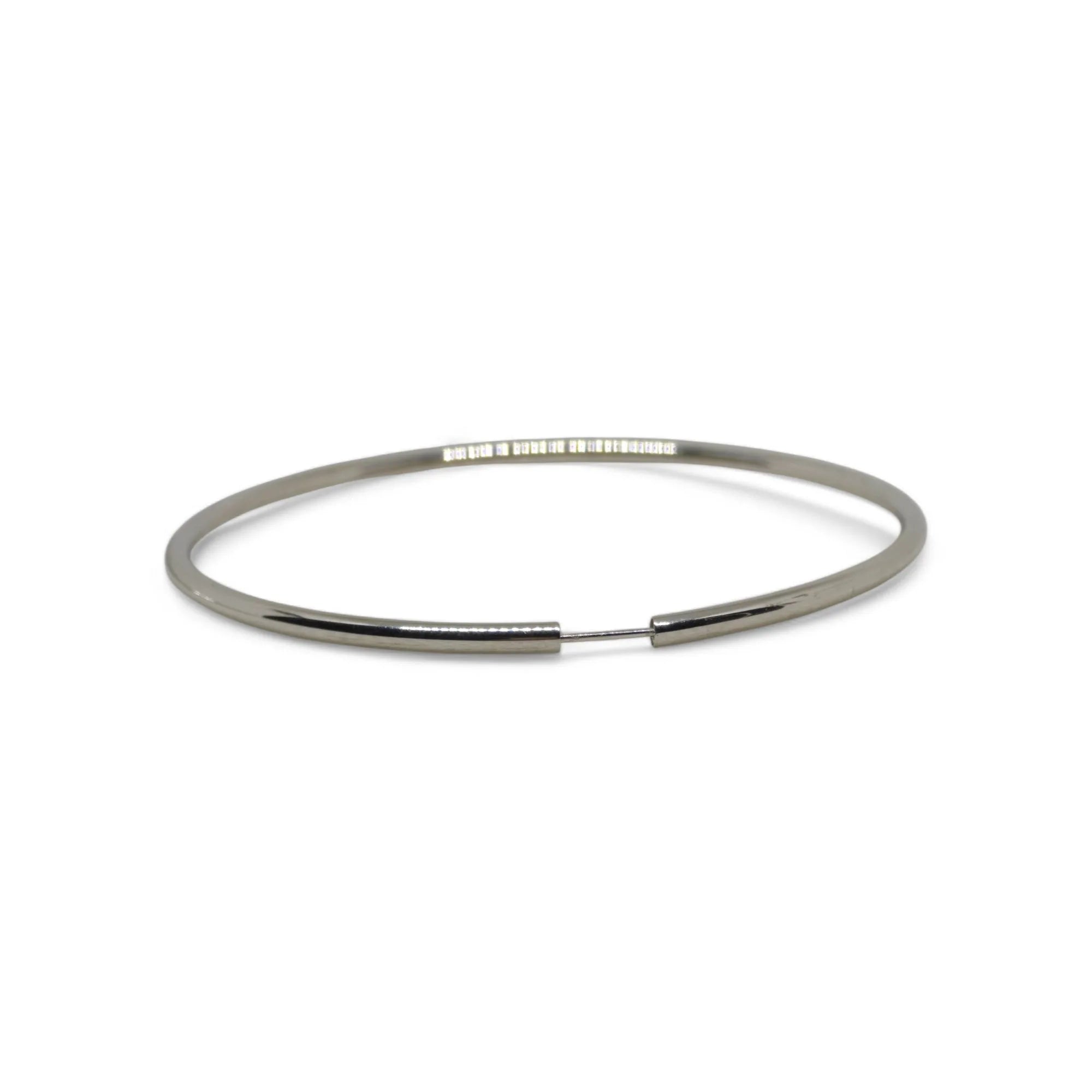 Orecchini donna oro bianco 18 kt Cerchi a canna liscia