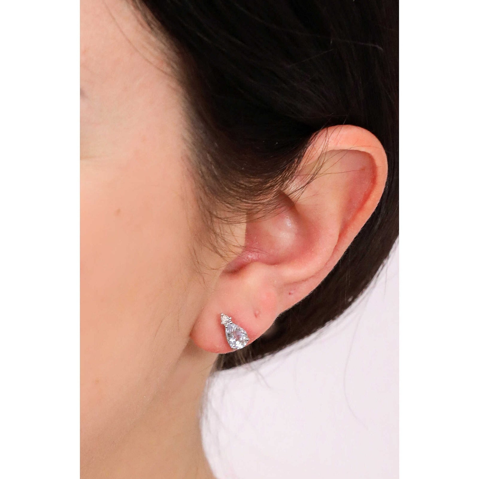 Orecchini donna oro bianco con diamante gioielli Comete Fantasia Di Acquamarina orq 242