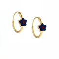 Orecchini donna oro giallo 18 kt Cerchi con fiorellino