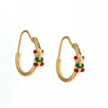 Orecchini donna oro giallo 18 kt Cerchi con orsetto