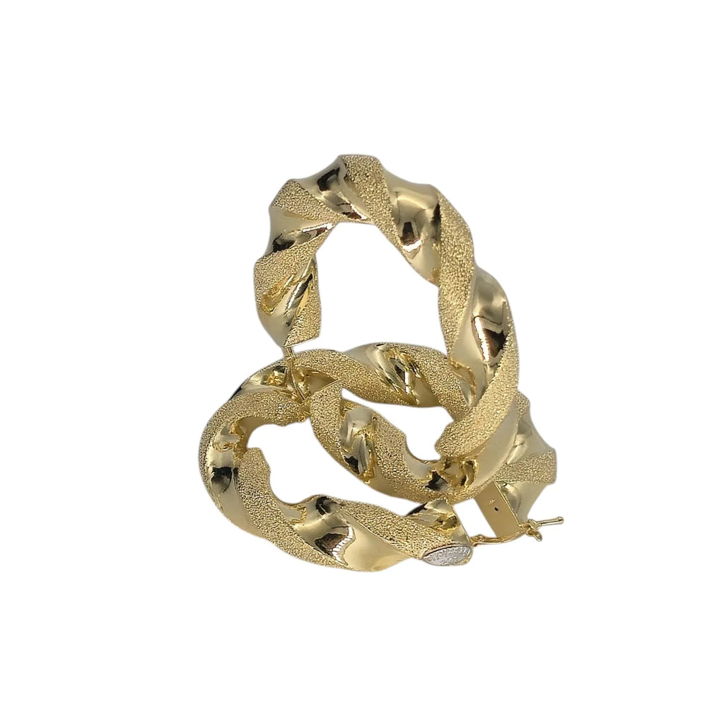 Damenohrringe aus 18 Karat Gelbgold, Creolen, 5,3 cm